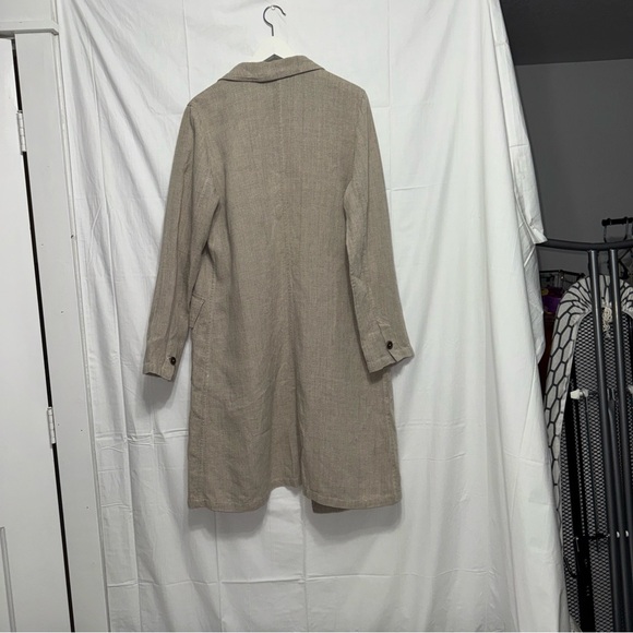 Homefrock button linen walking coat dry women’s size medium - Picture 9 of 10